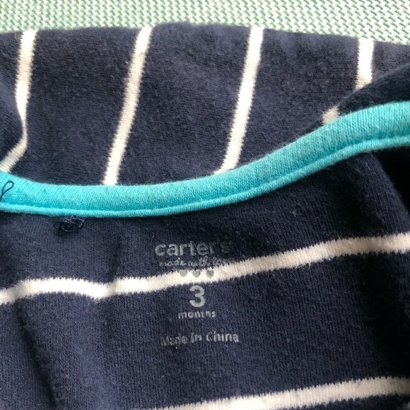 Carter’s Nautical Striped Crab One-Piece Size 3M - Picture 4 of 4